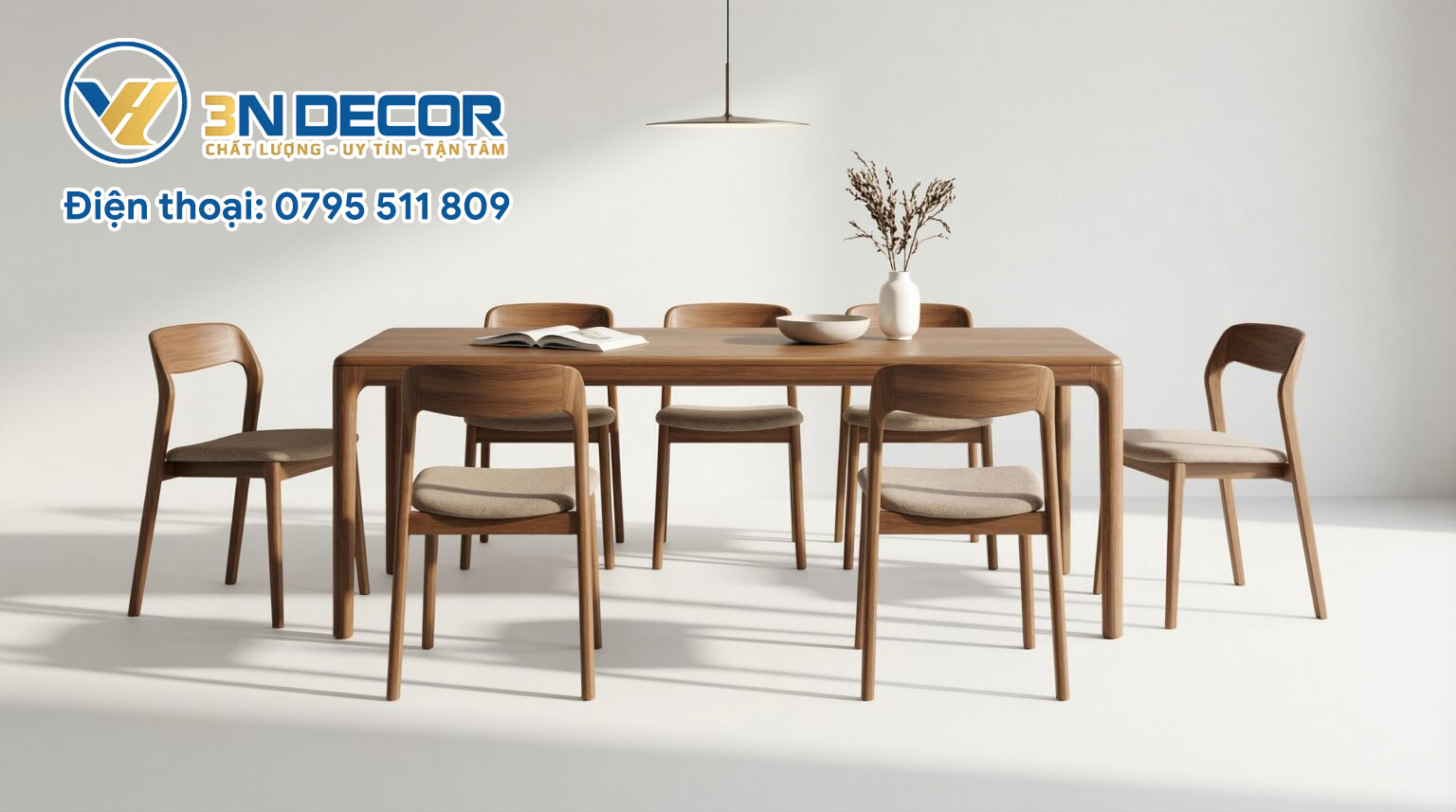 Bộ Bàn Ăn 6 Ghế Màu Nâu