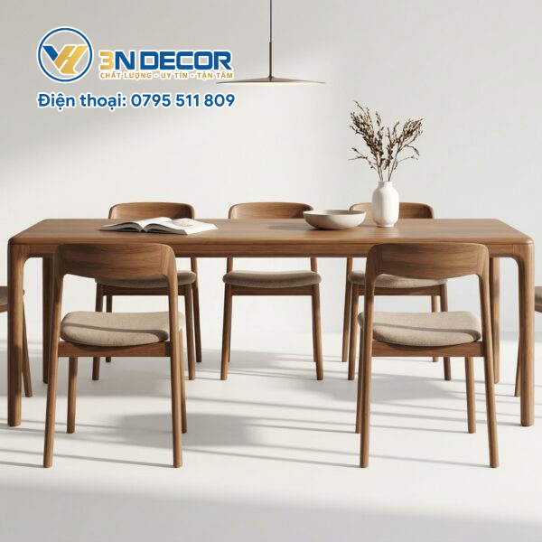 Bộ Bàn Ăn 6 Ghế Màu Nâu