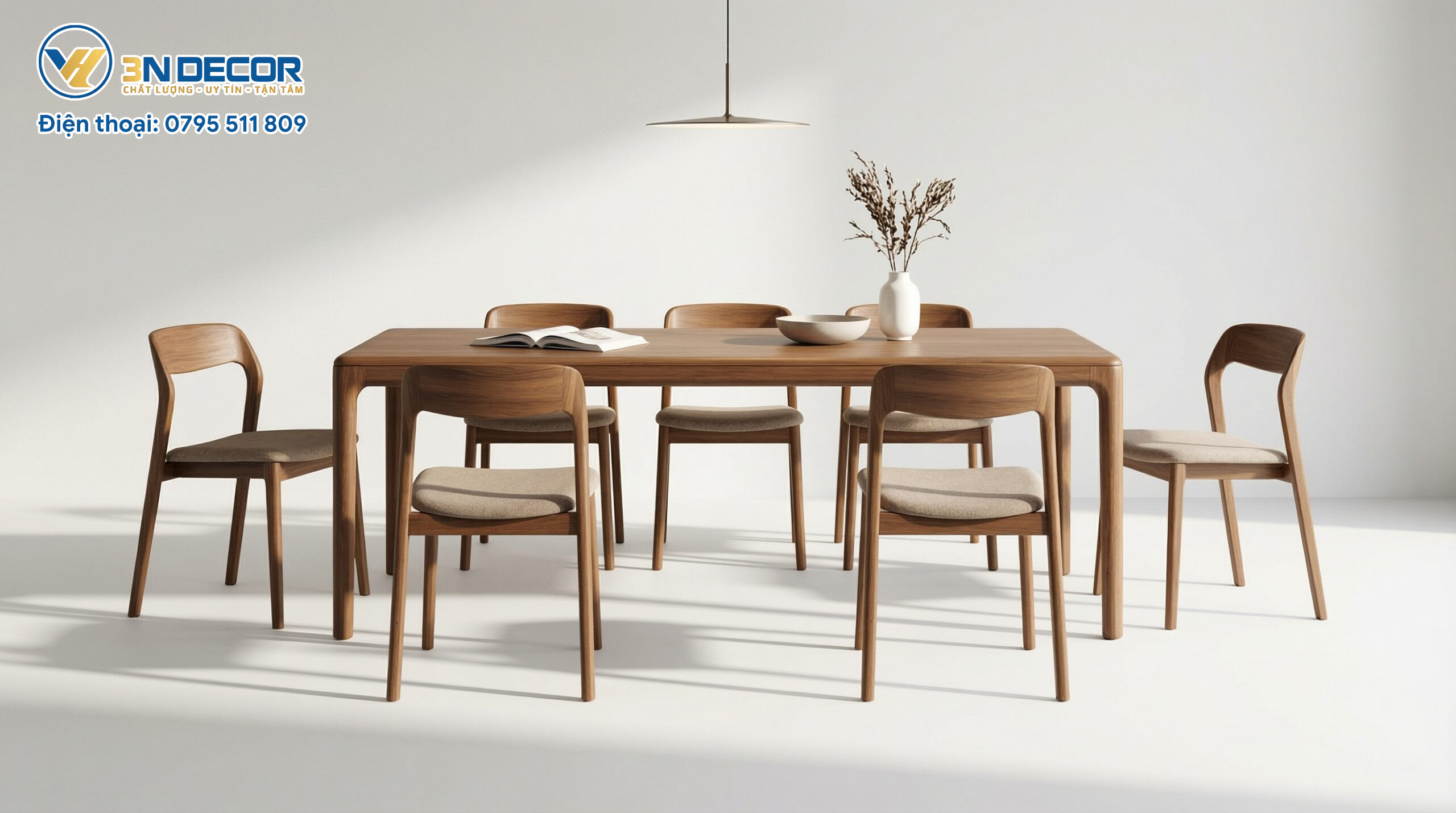 Bộ Bàn Ăn 6 Ghế Màu Nâu