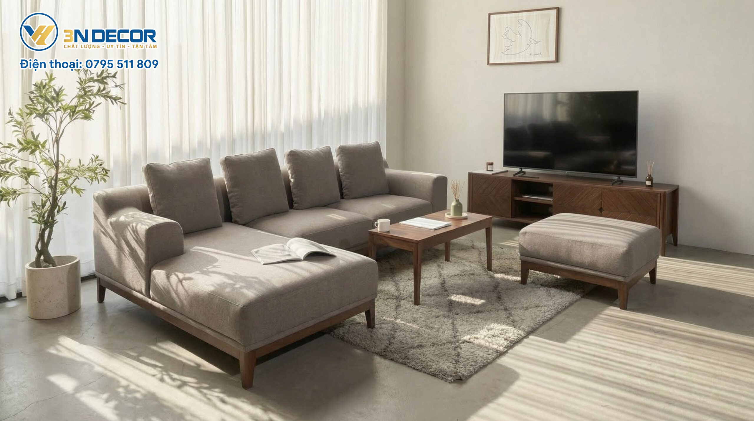 Mẫu Sofa cho Phòng Khách 15m2 – Giải Pháp Gọn Gàng Cho Không Gian Vừa Vặn