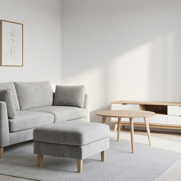 Mẫu sofa cho phòng khách 16m2 – Màu xám Gọn Đẹp, Dễ Bố Trí