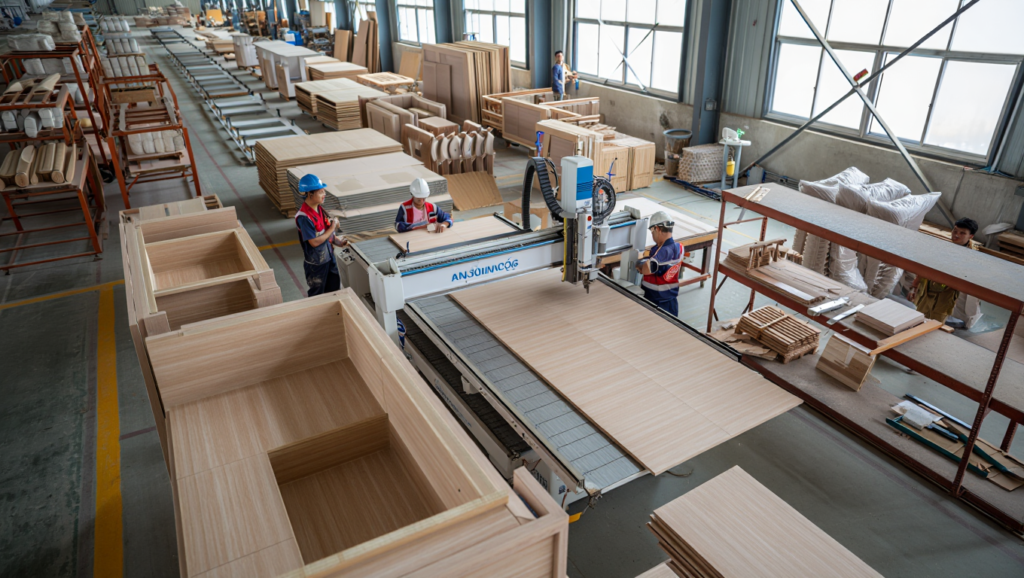 Thi Công Nội Thất Phòng Khách Gỗ An Cường Tại TPHCM