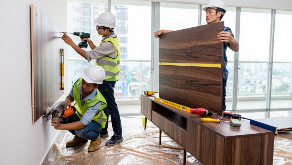 Thi Công Nội Thất Phòng Khách Gỗ An Cường Tại TPHCM