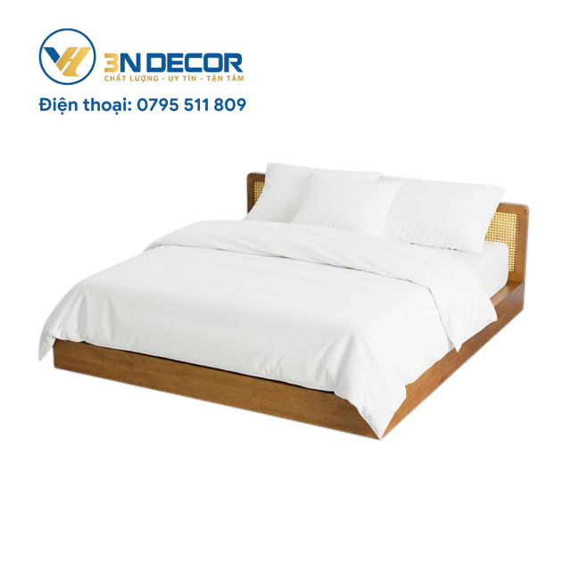 Giường ngủ Gỗ cao su 180x203x60cm