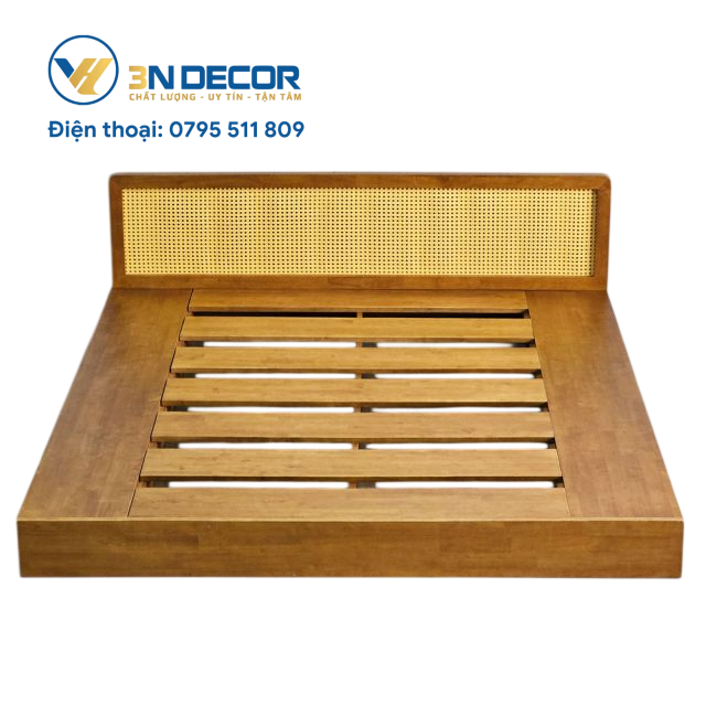 Giường ngủ Gỗ cao su 180x203x60cm
