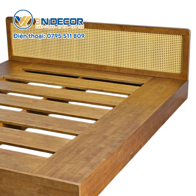 Giường ngủ Gỗ cao su 180x203x60cm - Ảnh 3