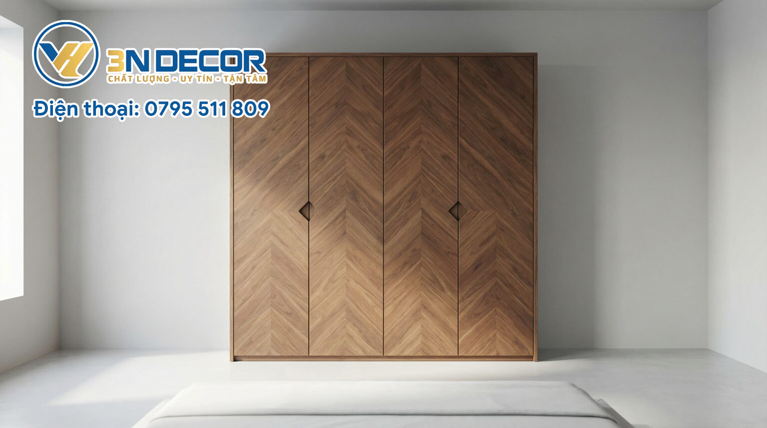 Tủ Quần Áo Gỗ Dài 2m Màu Nâu