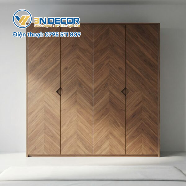 Tủ Quần Áo Gỗ Dài 2m Màu Nâu