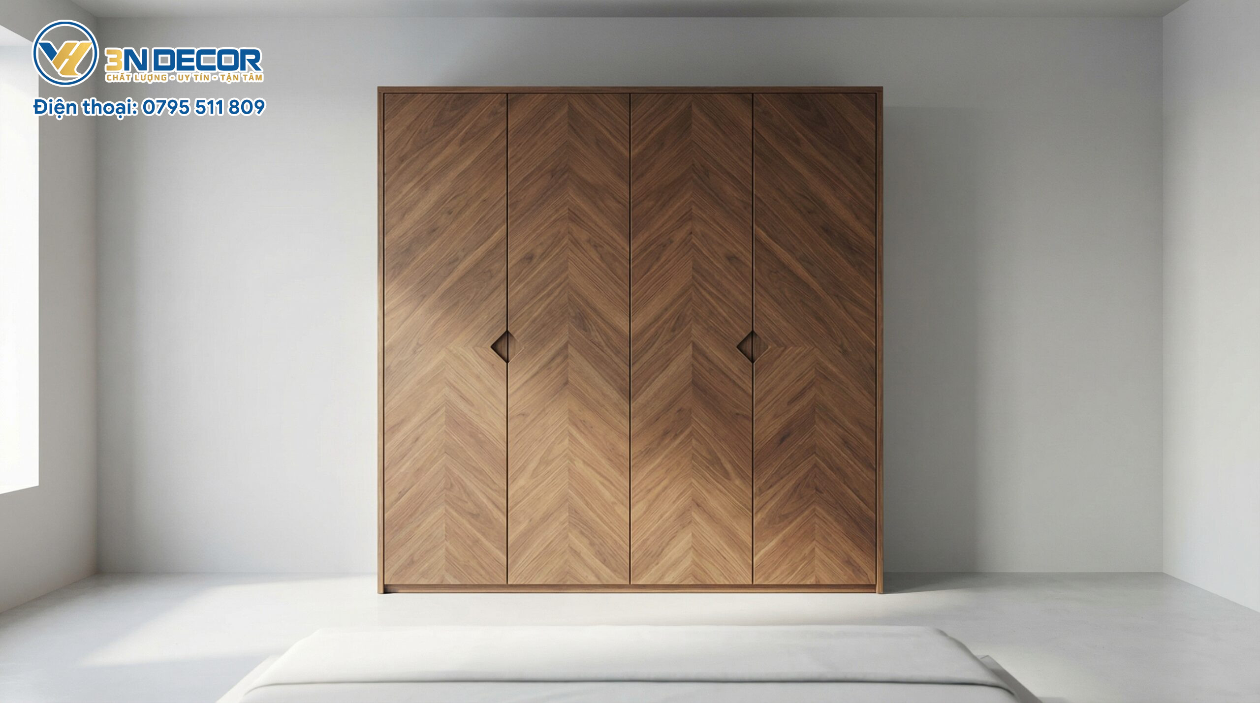 Tủ Quần Áo Gỗ Dài 2m Màu Nâu